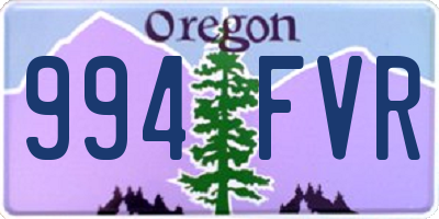 OR license plate 994FVR