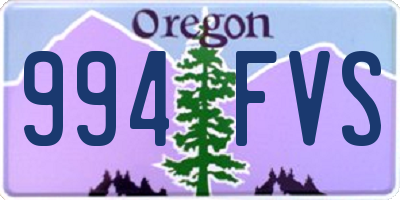 OR license plate 994FVS