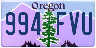 OR license plate 994FVU