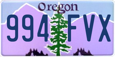 OR license plate 994FVX