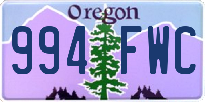 OR license plate 994FWC