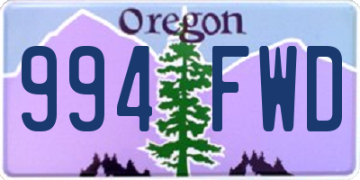 OR license plate 994FWD