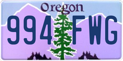 OR license plate 994FWG