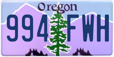 OR license plate 994FWH