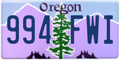 OR license plate 994FWI
