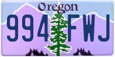 OR license plate 994FWJ