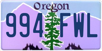 OR license plate 994FWL