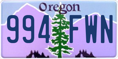 OR license plate 994FWN