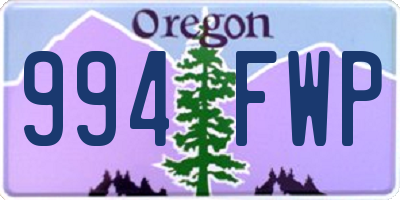 OR license plate 994FWP