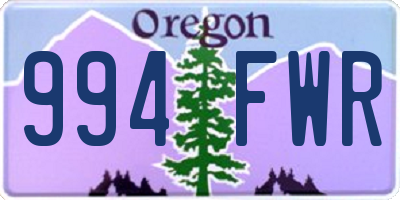 OR license plate 994FWR