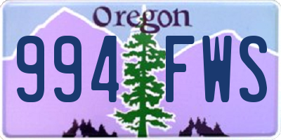 OR license plate 994FWS