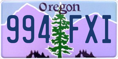 OR license plate 994FXI