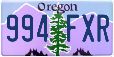 OR license plate 994FXR