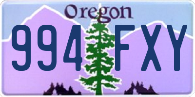 OR license plate 994FXY