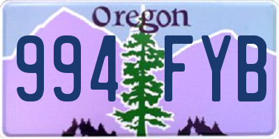 OR license plate 994FYB