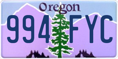 OR license plate 994FYC