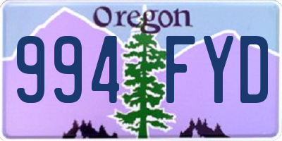 OR license plate 994FYD