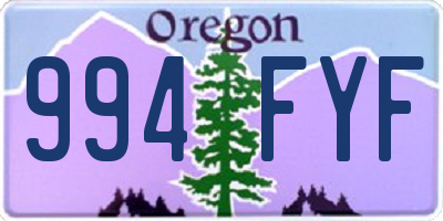 OR license plate 994FYF