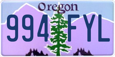 OR license plate 994FYL
