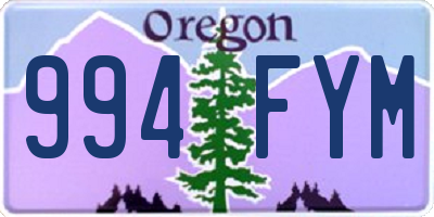 OR license plate 994FYM