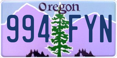 OR license plate 994FYN