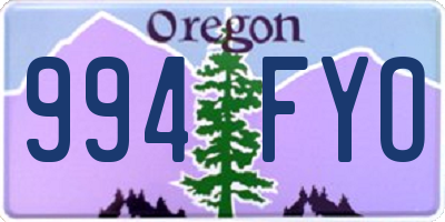 OR license plate 994FYO