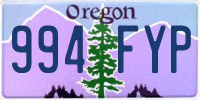 OR license plate 994FYP