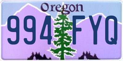 OR license plate 994FYQ