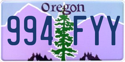 OR license plate 994FYY