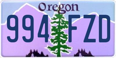 OR license plate 994FZD