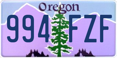 OR license plate 994FZF