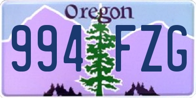 OR license plate 994FZG