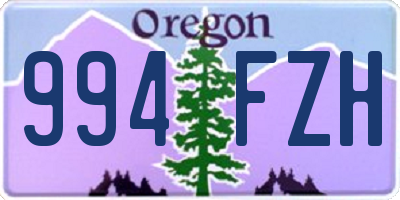 OR license plate 994FZH