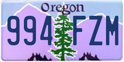 OR license plate 994FZM