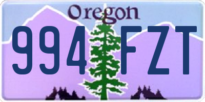 OR license plate 994FZT