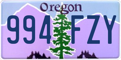 OR license plate 994FZY