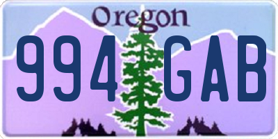 OR license plate 994GAB