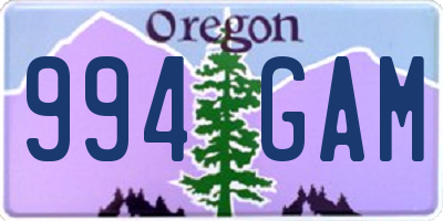 OR license plate 994GAM