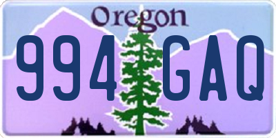 OR license plate 994GAQ
