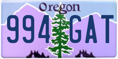 OR license plate 994GAT