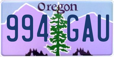 OR license plate 994GAU