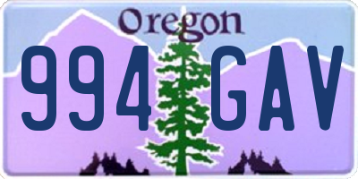 OR license plate 994GAV