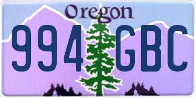 OR license plate 994GBC