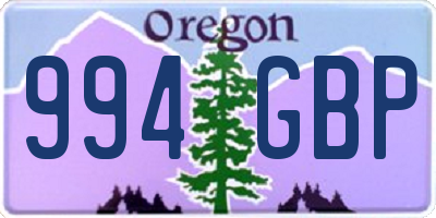 OR license plate 994GBP