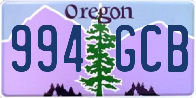 OR license plate 994GCB