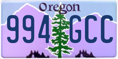 OR license plate 994GCC