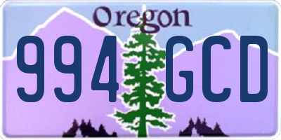 OR license plate 994GCD