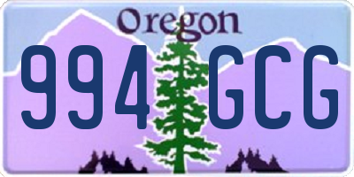 OR license plate 994GCG