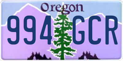 OR license plate 994GCR