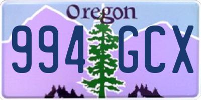 OR license plate 994GCX